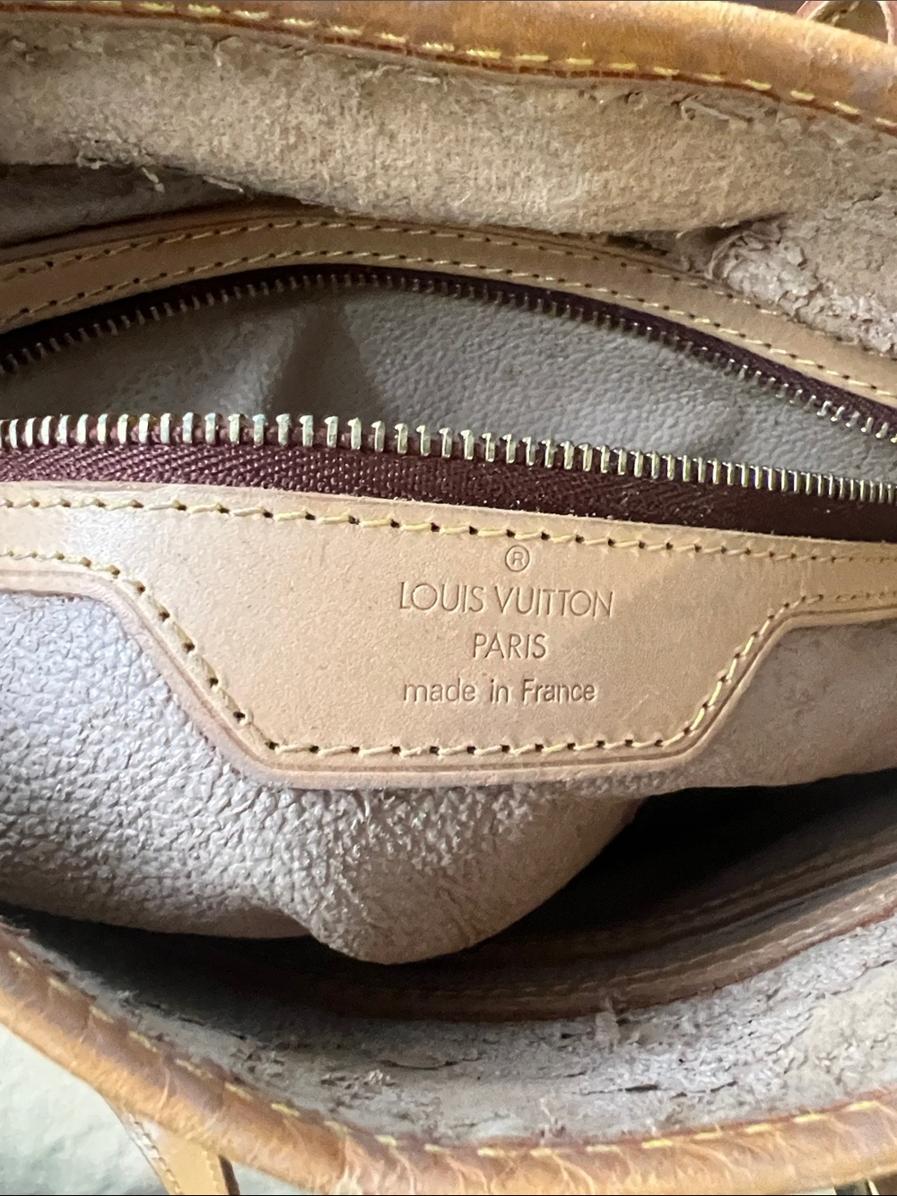 Louis Vuitton Monogram Canvas Bucket Tote in Brown and Tan Leather - Picture 8 of 12